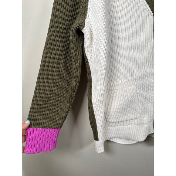 T By Talbots Color Block Cardigan Sweater Button Up Size XL Sold Out Online - Picture 4 of 9